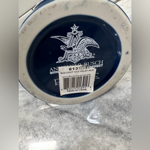 Budlight Ceramic Mug Blue White /Gold Accents Anheuser-Busch - Picture 5 of 6